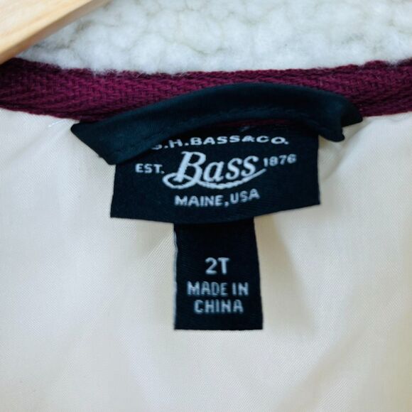 Sherpa Vest by G.H. Bass, Size 2T, Cream and Black Full Zip Pockets High Pile - Picture 8 of 9